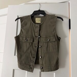 Olive Green Sleeveless Vest